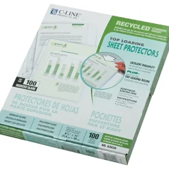 C-Line Recycled Lightweight Sheet Protectors, 11" x 8-1/2", Clear, 100/Box (62029)