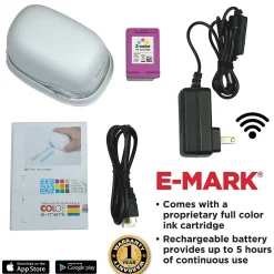 COLOP e-mark Electronic Digital Stamp and Marking Device, Cyan/Magenta/Yellow Ink (039201)