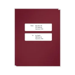 ComplyRight Double-Window Tax Presentation Folder, Burgundy, 50/Pack (FBU11)