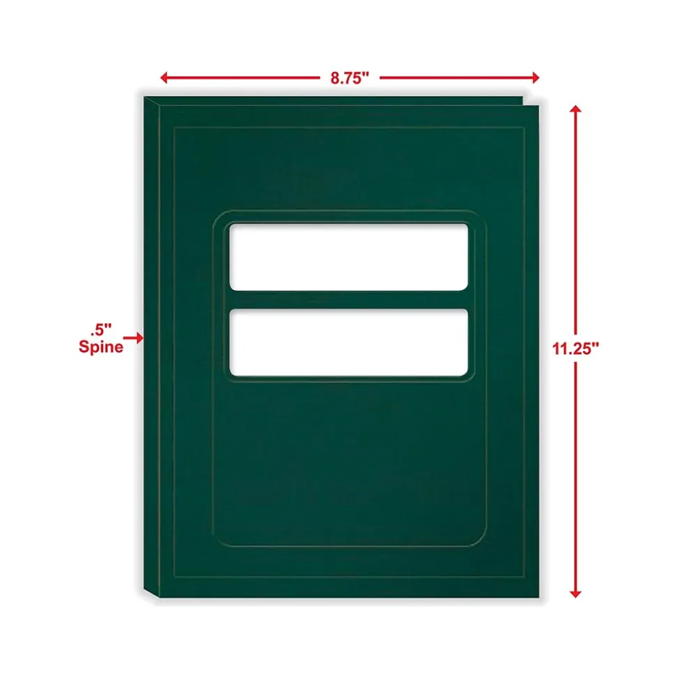 ComplyRight Double-Window Tax Presentation Folder, Emerald Green, 50/Pack (FG04)