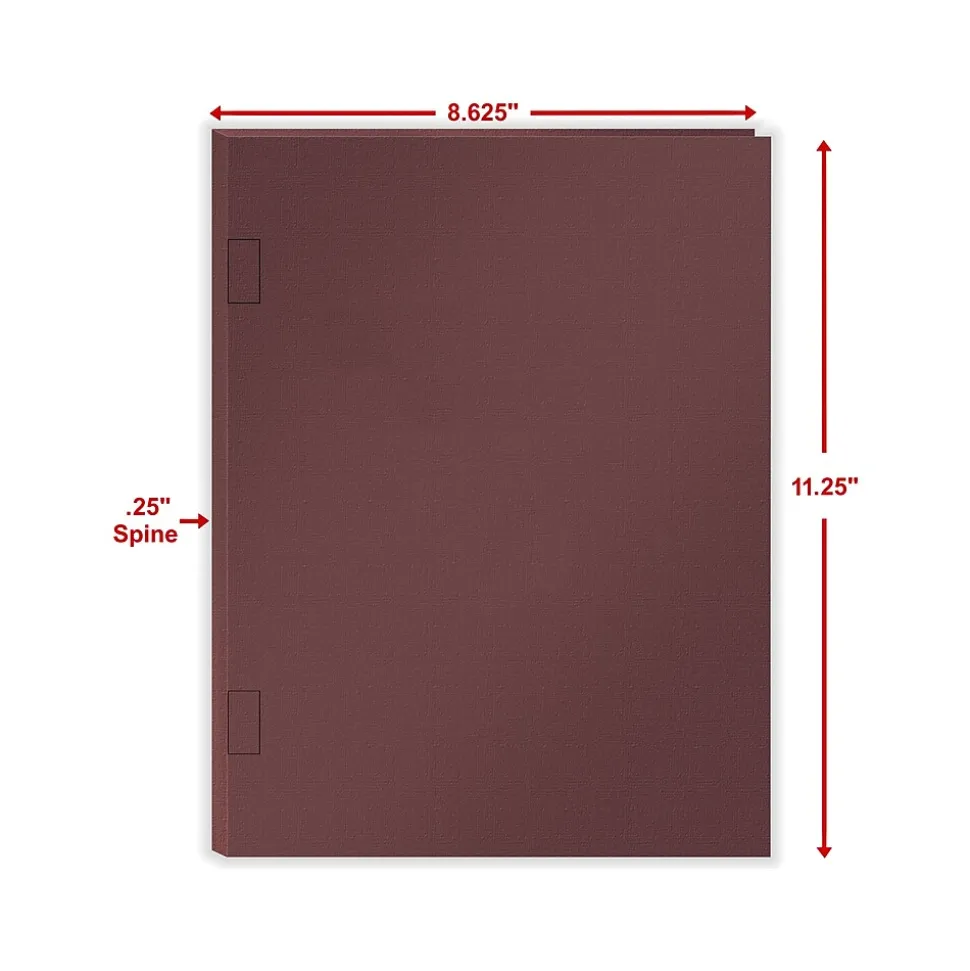 ComplyRight Tax Presentation Folder with Side-Staple Tabs, Burgundy, 50/Pack (PBSS24)