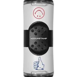 Cosco Accu-stamp Dual Message Round Stamp, Thumbs Up/Smiley, Red/Blue Ink (032934)