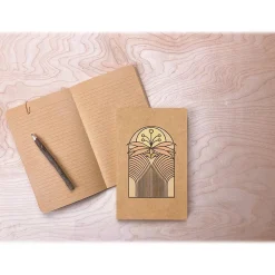 Denik Desert Bloom Lay-Flat Notebook, 5.25" x 8.25", Lined Ruled, 72 Sheets, Kraft (KLC1166KL)