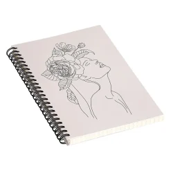 DENY Designs Alexandria Botany I by Iveta Abolina Professional Notebooks, 5.5" x 8.25", Dotted, 40 Sheets, Beige (71323-NOBS01)