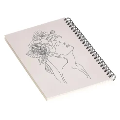 DENY Designs Alexandria Botany I by Iveta Abolina Professional Notebooks, 5.5" x 8.25", Dotted, 40 Sheets, Beige (71323-NOBS01)