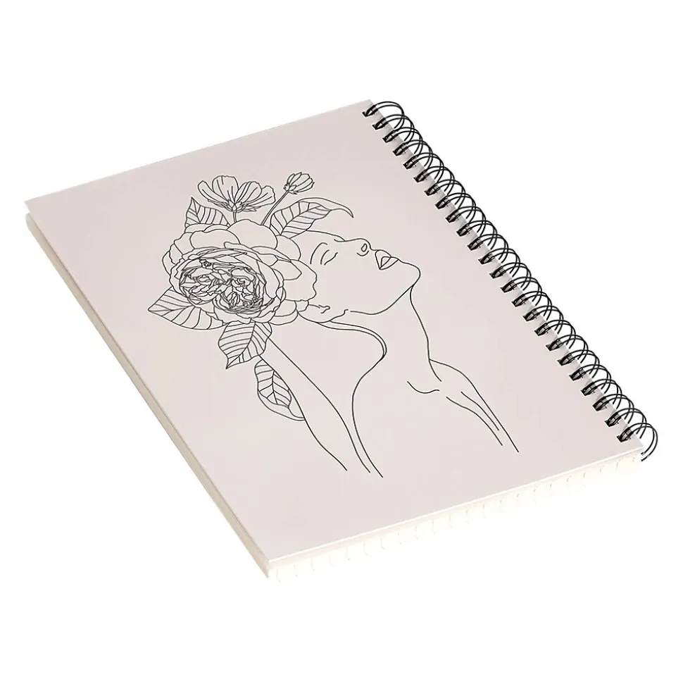 DENY Designs Alexandria Botany I by Iveta Abolina Professional Notebooks, 5.5" x 8.25", Dotted, 40 Sheets, Beige (71323-NOBS01)