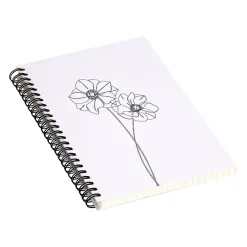DENY Designs Anemones by the Colour Study Professional Notebooks, 5.5" x 8.25", Dotted, 40 Sheets, White (70286-NOBS01)