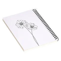 DENY Designs Anemones by the Colour Study Professional Notebooks, 5.5" x 8.25", Dotted, 40 Sheets, White (70286-NOBS01)