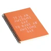 DENY Designs Awesome Day by June Journal Professional Notebooks, 5.5" x 8.25", Dotted, 40 Sheets, Orange (70873-NOBS01)
