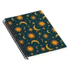 DENY Designs Vintage Sun and Star in Navy by Doodle by Meg Notebook, 5.5" x 8.25", Dotted, 40 Sheets (74738-nobs01)