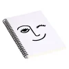 DENY Designs Wink Face by Mambo Art Studio Professional Notebooks, 5.5" x 8.25", Dotted, 40 Sheets, White (68797-NOBS01)
