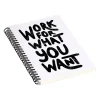 DENY Designs Work for What You Want by Phirts Professional Notebooks, 5.5" x 8.25", Dotted, 40 Sheets, White (69196-NOBS01)