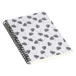 DENY Designs Woven Fan Palm In Gray by Little Arrow Design Co Notebook, 5.5" x 8.25", Dotted, 40 Sheets, White (69675-nobs01)