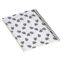 DENY Designs Woven Fan Palm In Gray by Little Arrow Design Co Notebook, 5.5" x 8.25", Dotted, 40 Sheets, White (69675-nobs01)
