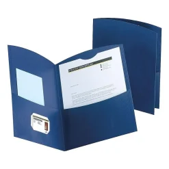Duo-Tang Contour 2-Pocket Portfolio Folder, Dark Blue, 25/Box (5062523)