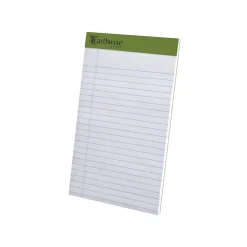 Earthwise by Ampad Notepads, 5" x 8", College Ruled, White, 40 Sheets/Pad, 6 Pads/Pack (40112R)