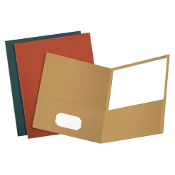 Earthwise by Oxford 2-Pocket Presentation Folders, Assorted Colors, 25/Box (OXF 78513)