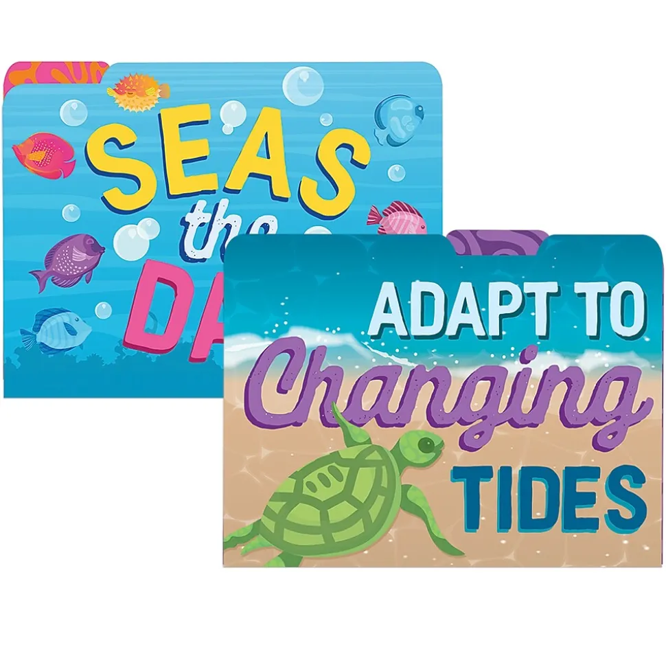 Eureka Seas the Day File Folder, 1-Tab, Letter/Legal Size, Multicolored, 4/Pack, 6 Packs/Bundle (EU-866455-6)