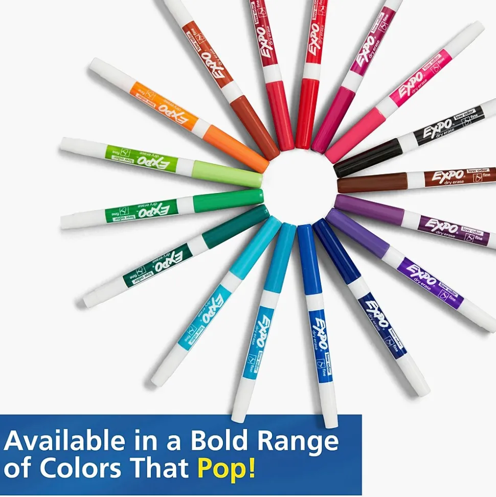 Expo Dry Erase Marker, Fine Tip, Assorted, 12/Pack (86603)