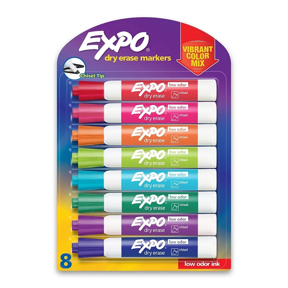 Expo Dry Erase Markers, Chisel Tip, Assorted, 8/Pack (1927524)