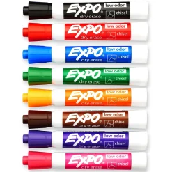 Expo Dry Erase Markers, Chisel Tip, Assorted, 8/Pack (80678)