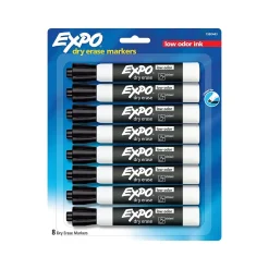 Expo Dry-Erase Marker, Chisel Tip, Black, 8/Pack (1980443)