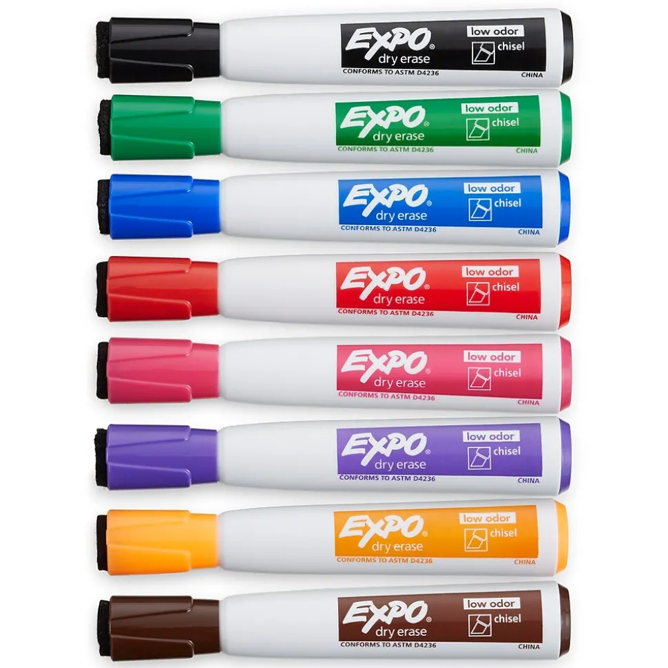 Expo Magnetic Dry Erase Markers, Chisel Tip, Assorted, 8/Pack (1944741)