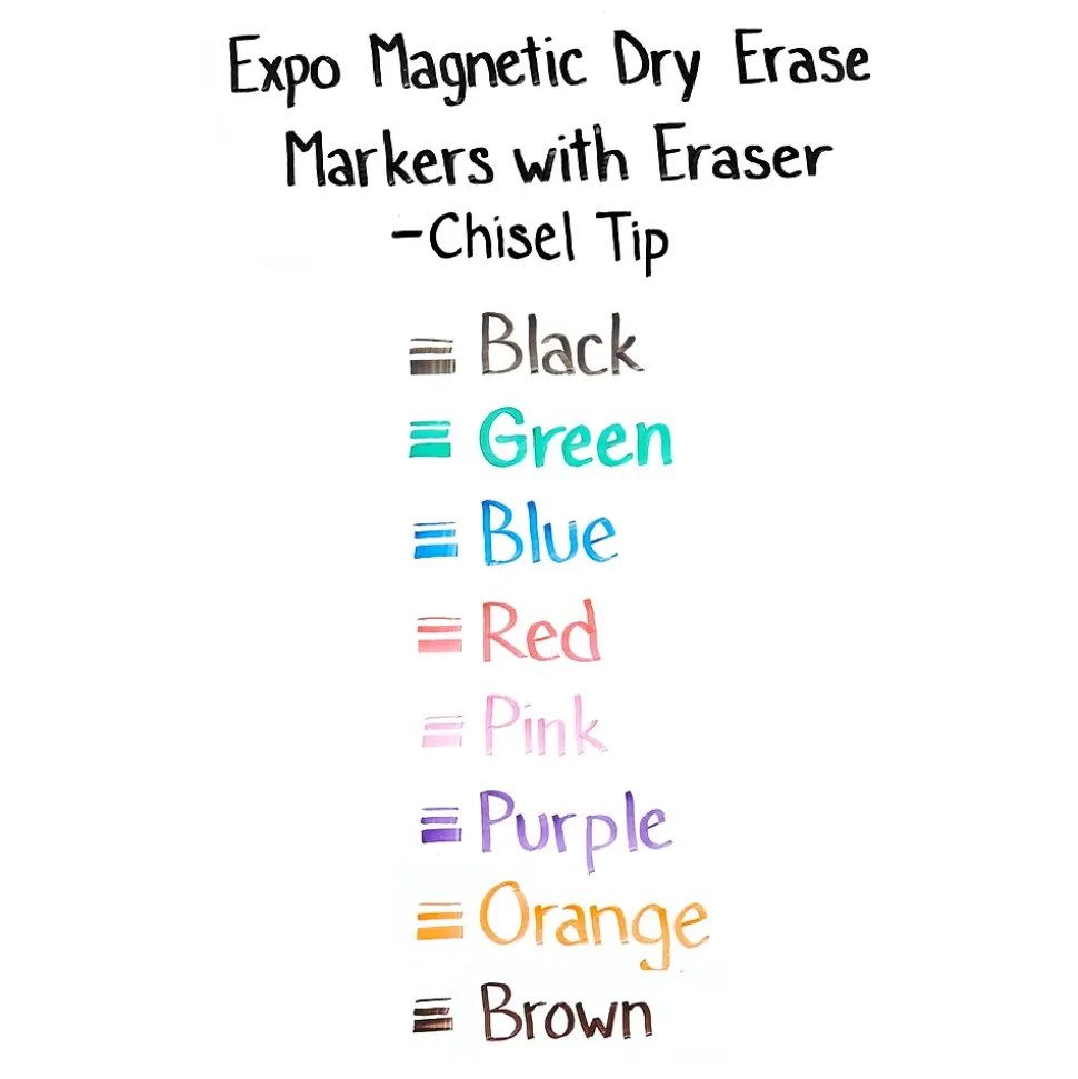 Expo Magnetic Dry Erase Markers, Chisel Tip, Assorted, 8/Pack (1944741)