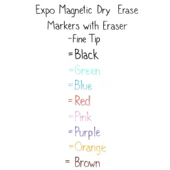 Expo Magnetic Tank Dry Erase Marker, Fine Tip, Assorted, 8/Pack (1944748)