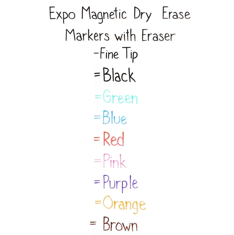 Expo Magnetic Tank Dry Erase Marker, Fine Tip, Assorted, 8/Pack (1944748)