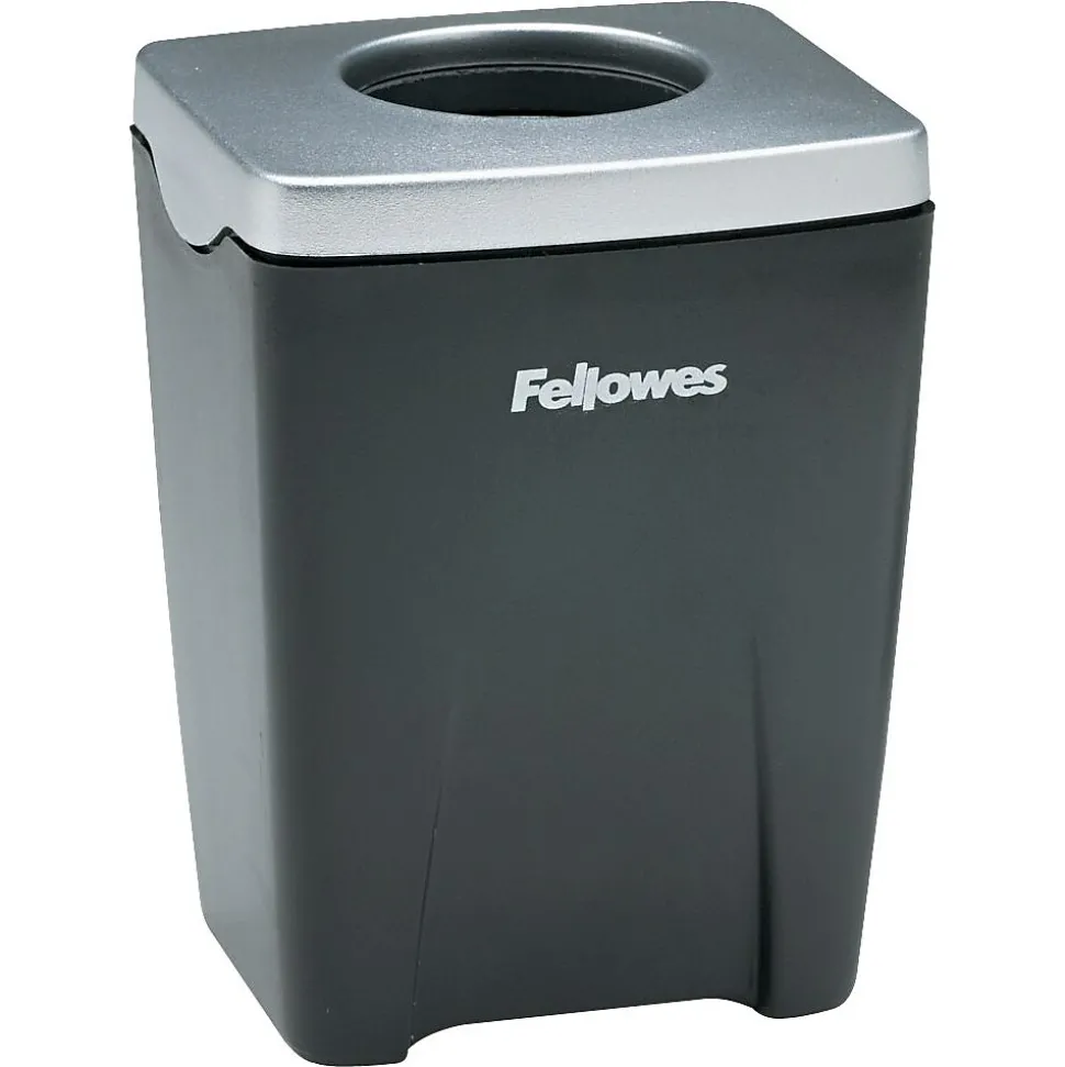 Fellowes® Office Suites™ Paper Clip Cup, Black/Silver, 3-1/4"H x 2-4/9"W x 2-1/5"D (8032801)