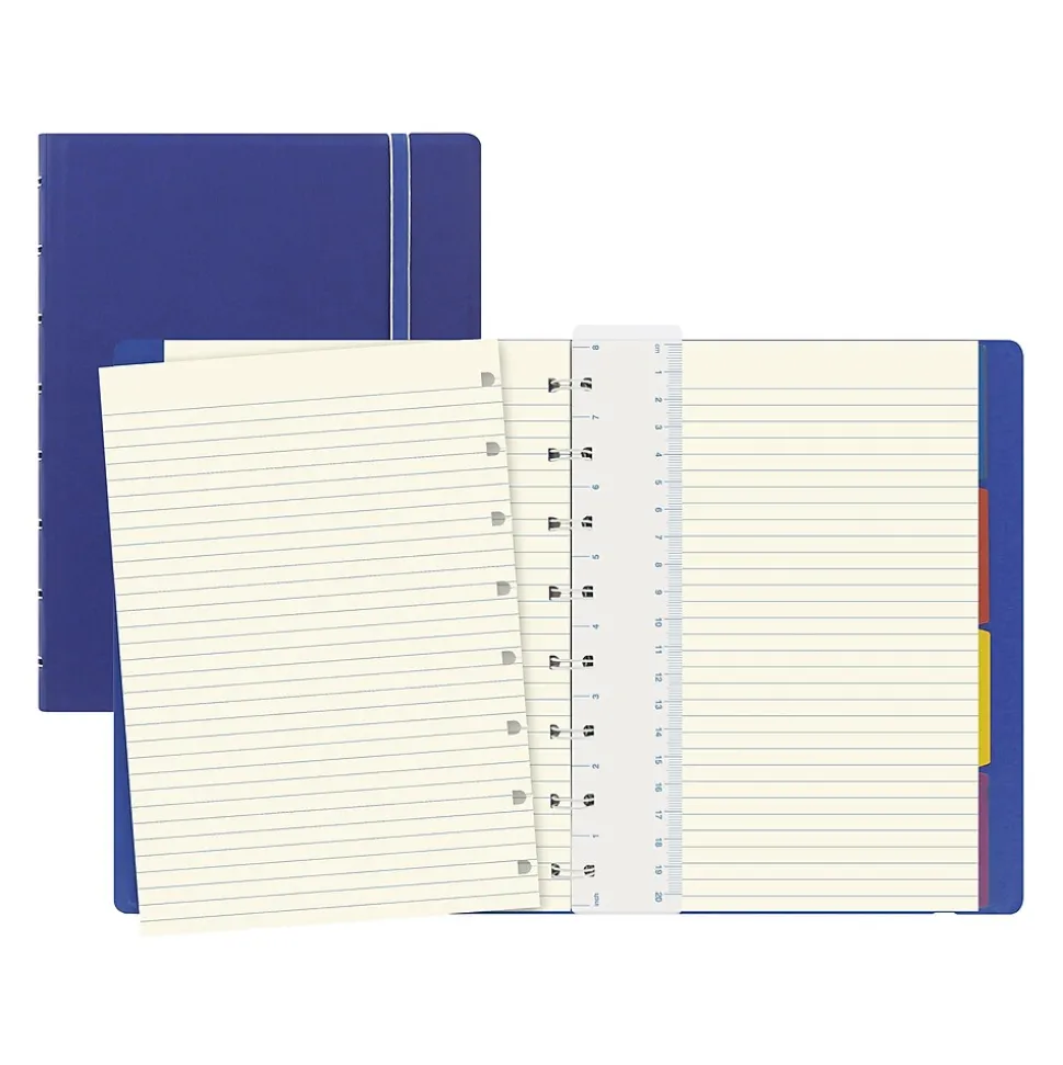 Filofax A5 Classic Bright 4-Subject Professional Notebooks, 5.8" x 8.25", College Ruled, 56 Sheets, Blue (B115009U)