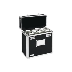 Find It Heavy Duty Metal File Box Hinged, Letter Size, Black with Chrome Finish (VZ01187)