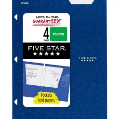 Five Star 4-Pocket Laminated Folder, Assorted Colors (33106)