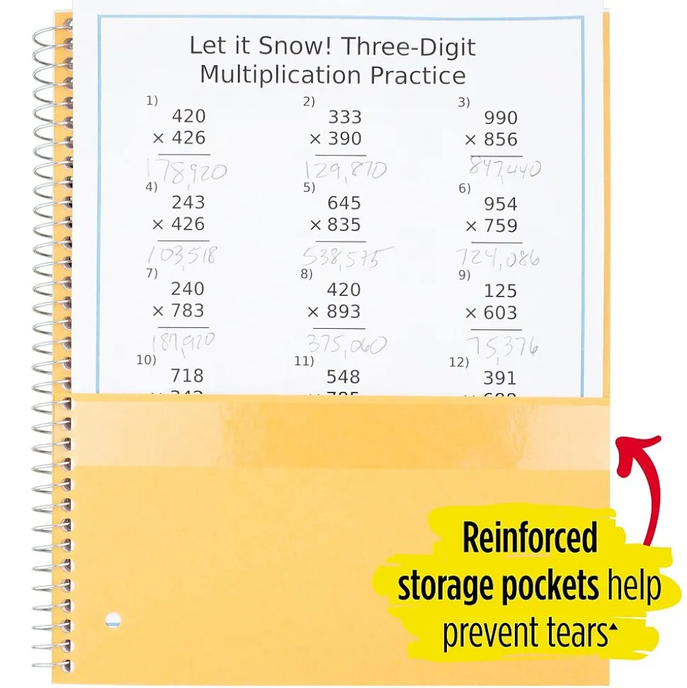 Five Star 3-Subject Wirebound Notebook, 8-1/2" x 11", College Ruled, 150 Sheets, Red (72065)