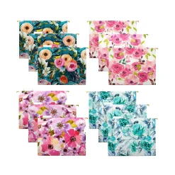 Global Printed Products Deluxe Designer Floral Heavy-Duty Hanging File Folders, Straight-Cut, Letter-Size, Assorted Colors