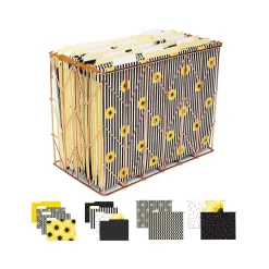 Global Printed Products Deluxe Designer Sunflower Hanging File Folder Kit, 1/3-Cut Tab, Letter Size, Assorted Colors