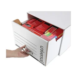 Heavy-Duty Storage Box Drawer, Legal Size, White, 6/Carton (UNV85301)