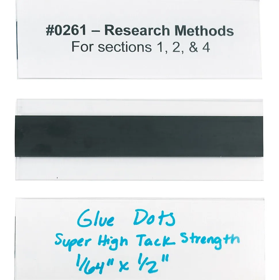 Hol-Dex® Magnetic Plastic Label Holders, 2" x 6", Clear, 12/Case (M51)