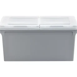 Iris Plastic File Box with Split Lid, Letter Size, Gray, 4/Pack (500167)