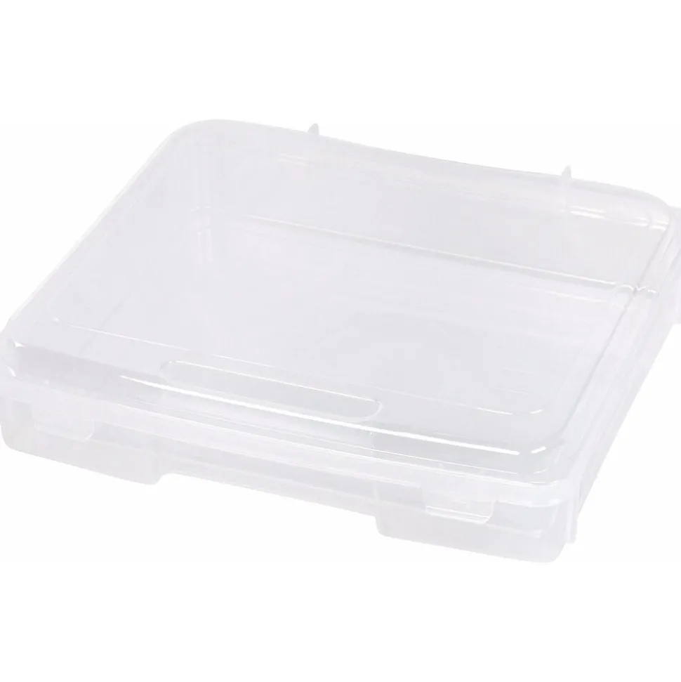 Iris Plastic File Box with Latching Lid, Letter Size, Clear, 6/Pack (150655)