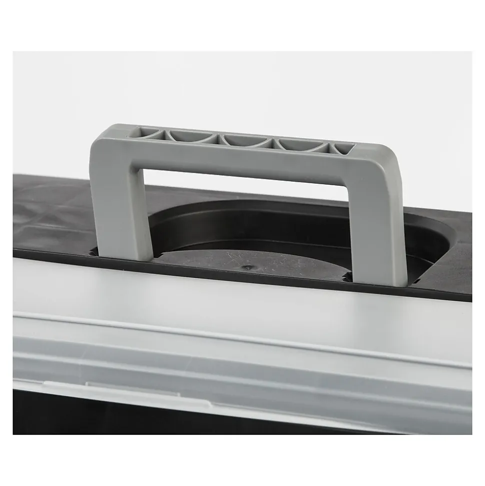 IRIS Portable File Box with Organizer Lid, Letter Size, Black (110977)