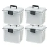 Iris WeatherPro Plastic File Box with Latching Lid, Letter/Legal Size, Clear, 4/Pack (110350)
