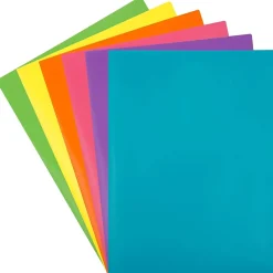 JAM Paper A4 POP 2-Pocket Plastic Folders, Multicolored, Assorted Fashion Colors, 6/Pack (383EASRTFAA4)