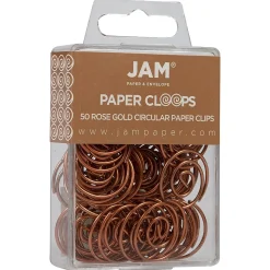 JAM Paper Circular Small Paper Clips, Rose Gold, 2 Packs of 50 (21832061B)