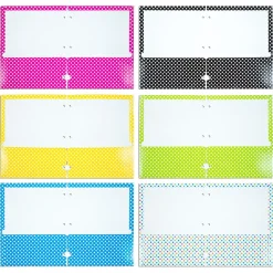 JAM Paper Glossy 3-Hole Punched 2-Pocket Folders, Multicolored, Assorted Polka Dot, 6/Pack (31237926)