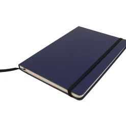 JAM Paper Hardcover Notebook with Elastic, Large Journal, 5 7/8 x 8 1/2, Blue, 100 Lined Sheets, Sold Individually (340526607)