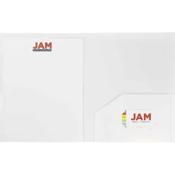 JAM Paper Heavy Duty Two-Pocket Plastic Folders, White, 6/Pack (383HWHD)
