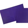 JAM Paper Heavy Duty Two-Pocket Plastic Folders, Purple, 6/Pack (383NPURPLED)
