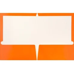 JAM Paper Laminated 2-Pocket Glossy Presentation Folders, Orange, 25/Pack (385GORD)